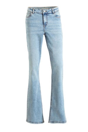 high waist flared jeans gewassen blauw