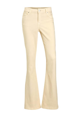 high waist flared jeans ecru