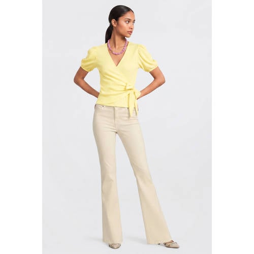 anytime high waist flared jeans ecru afbeelding