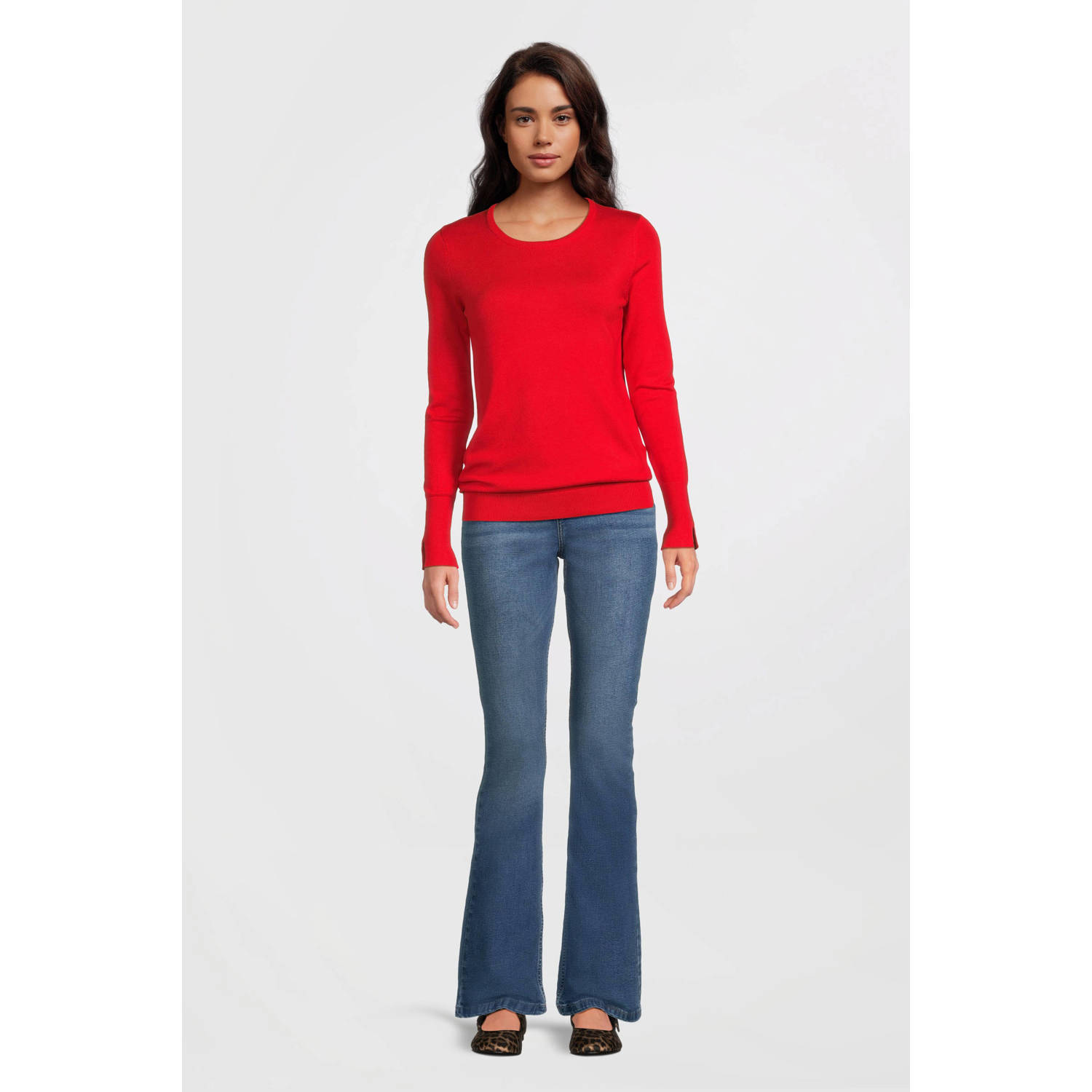 anytime high waist flared jeans donkerblauw