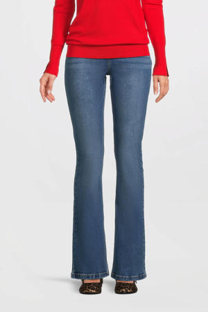 high waist flared jeans donkerblauw