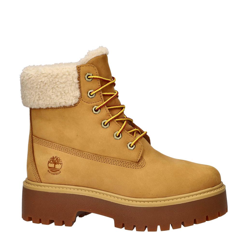 Okergele dames Timberland Stone Street gevoerde nubuck veterboots