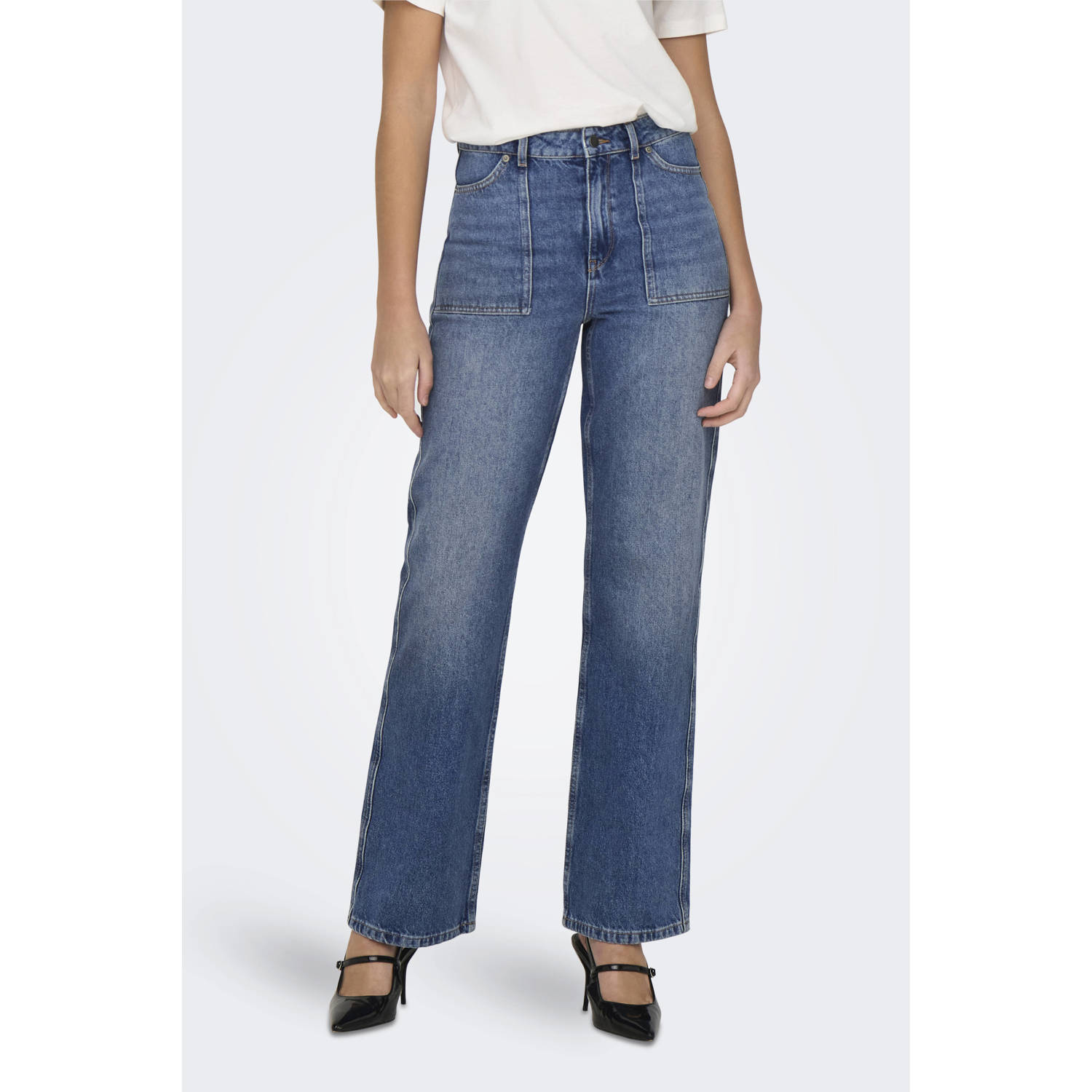 JDY High-waist jeans MAYA HIGH WAIST WIDE JEANS DNM NOOS