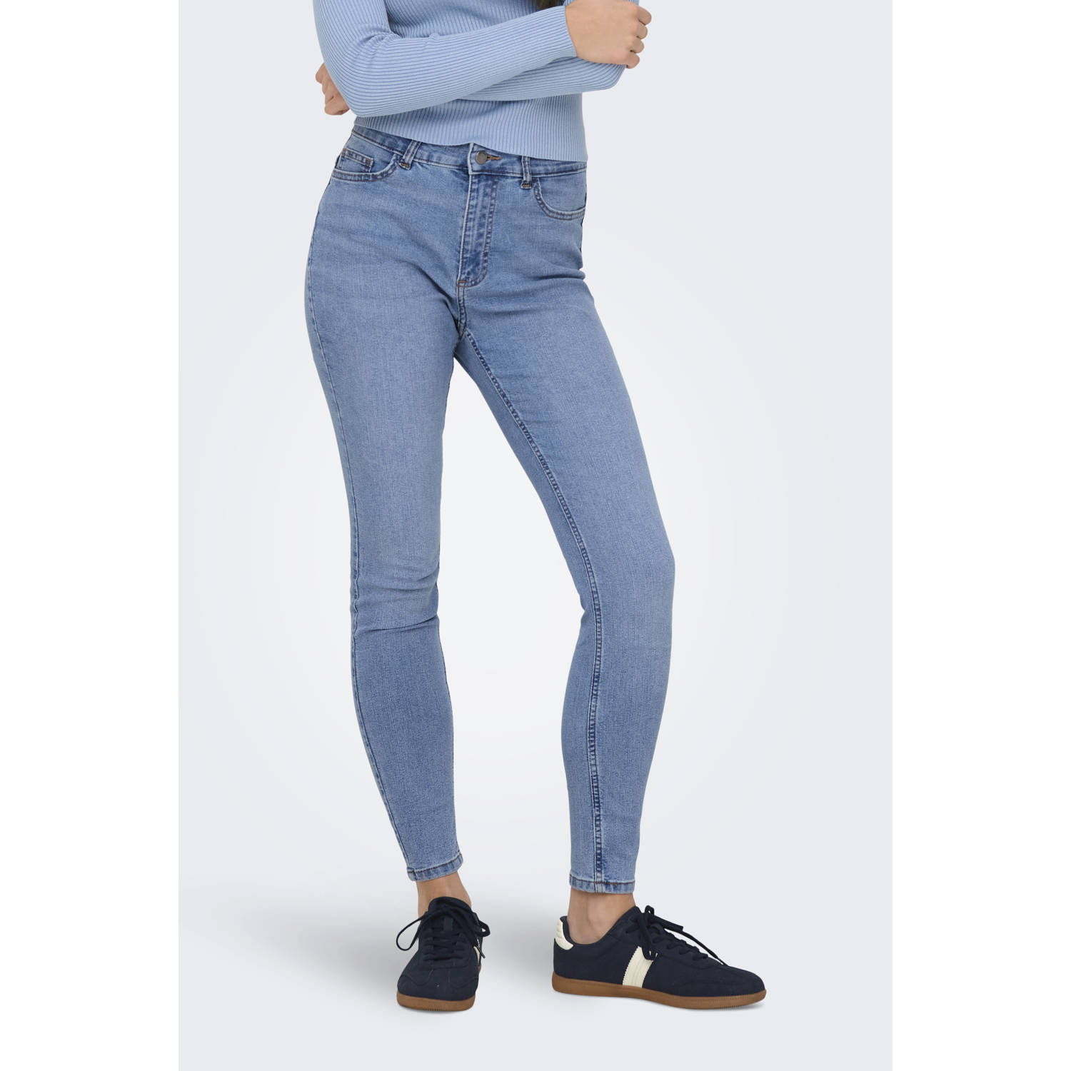 JDY high waist skinny jeans MOON medium blue denim