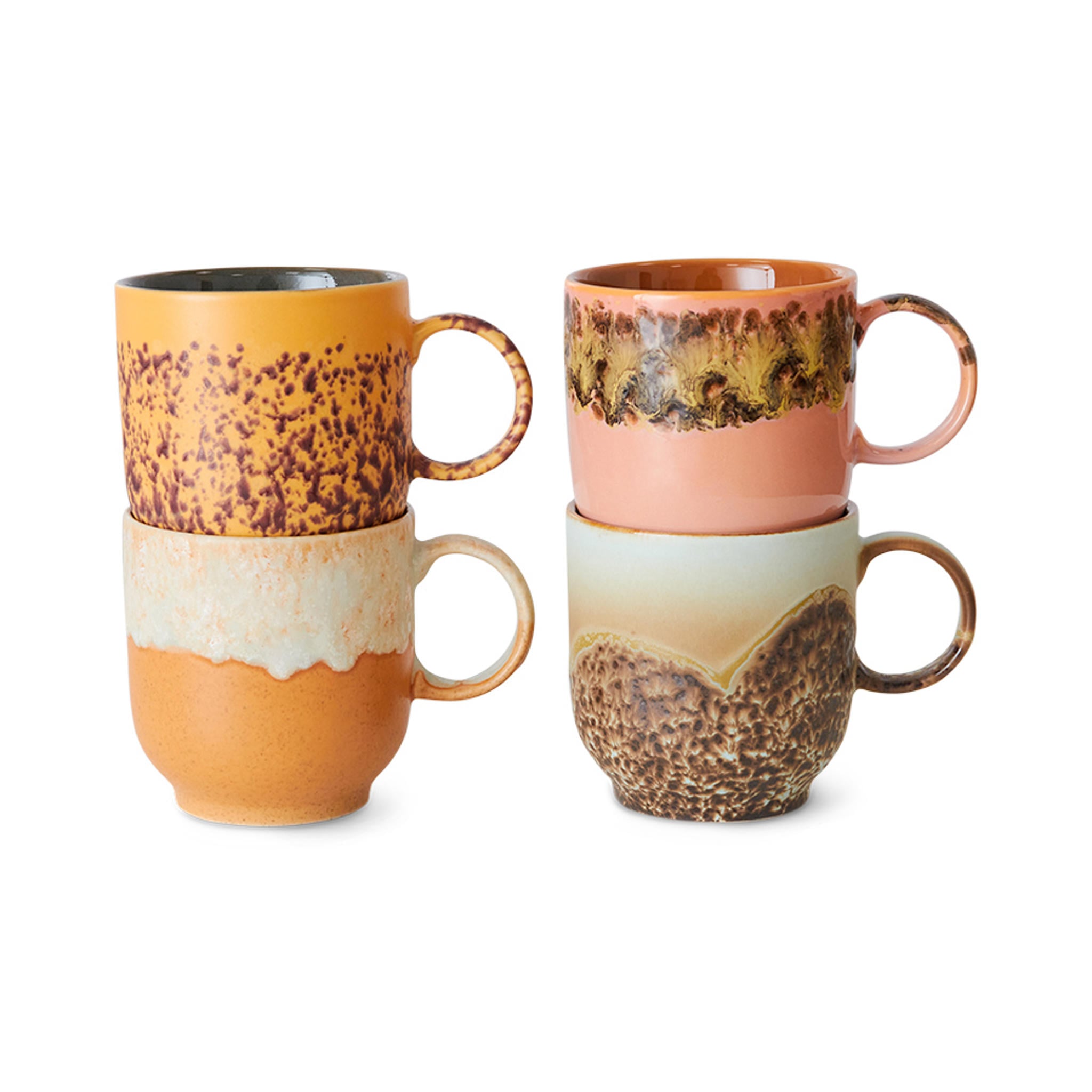 HKLIVING koffiekopje 70s (Ø8 cm) (250 ml) (set van 4) | wehkamp