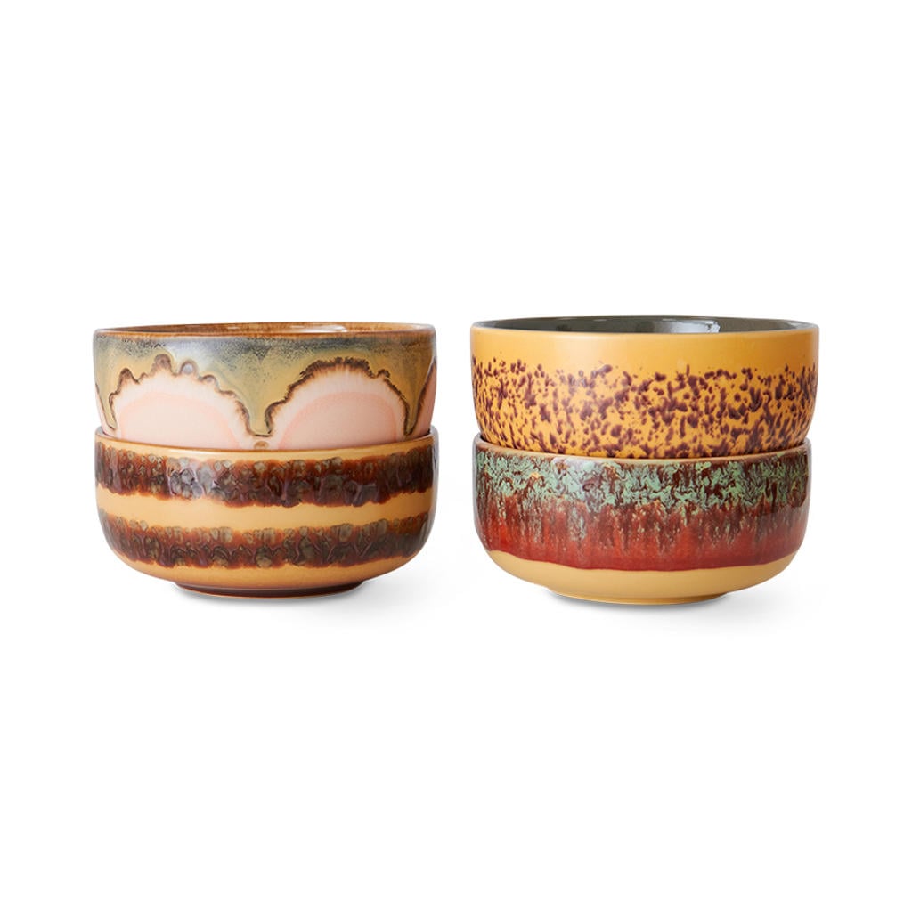 HKLIVING kom 70s (Ø12,5 cm) (set van 4)