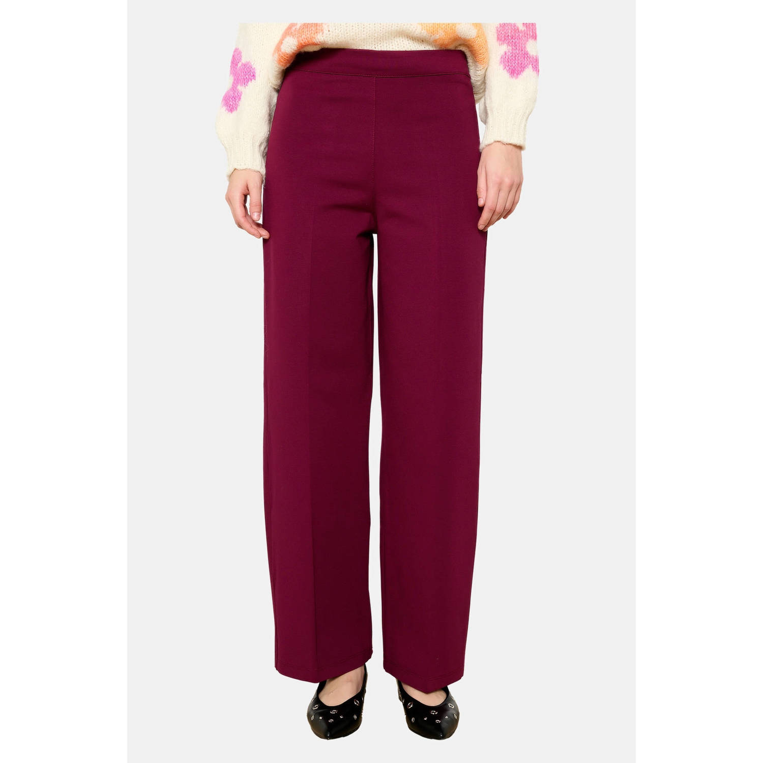 LOLALIZA wide leg broek donkerrood