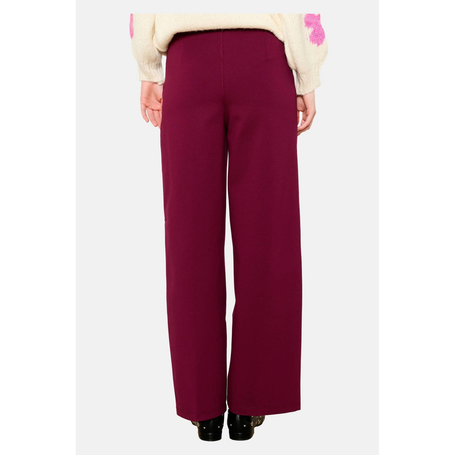 LOLALIZA wide leg broek donkerrood