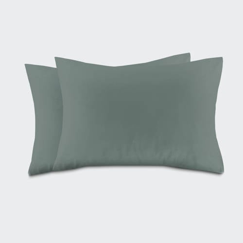 NOUS Living basis kussensloop - donkergroen (60x70 cm) (set van 2) afbeelding