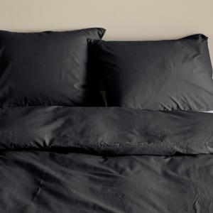 basis dekbedovertrek lits-jumeaux - zwart (240x220 cm)