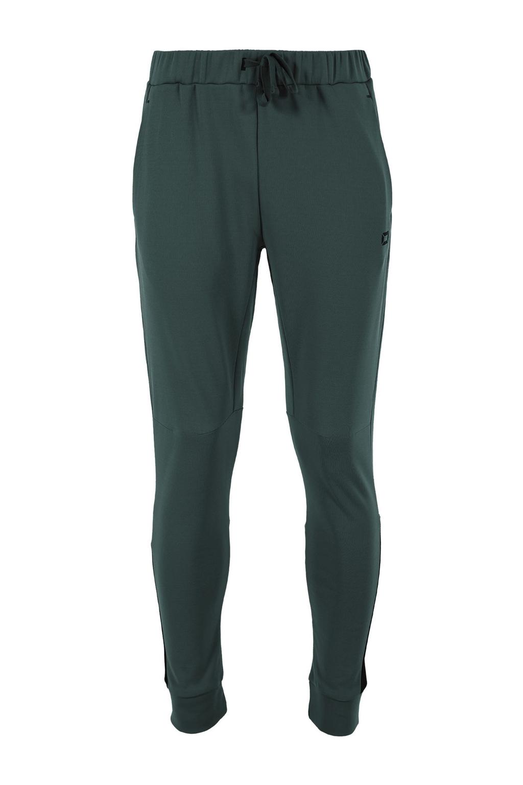 Donkergroene unisex Stanno trainingsbroek Plaza Brush van polyester met regular fit