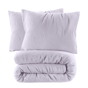 mousseline  dekbedovertrek lits-jumeaux lila (240x220 cm)