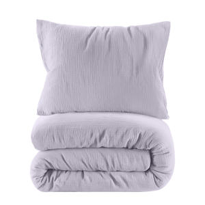mousseline dekbedovertrek 1-persoons lila (140x200 cm)