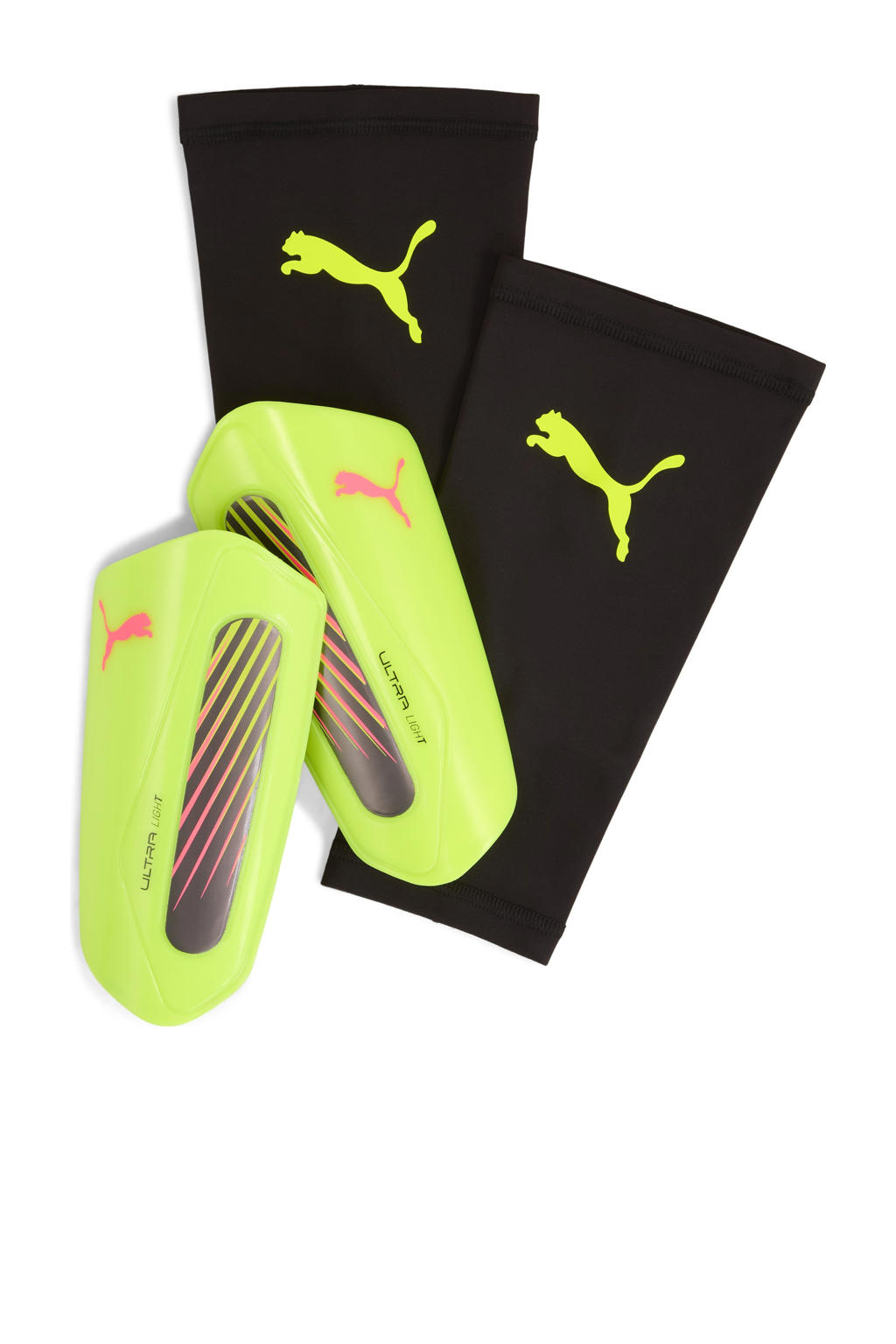 Puma Senior scheenbeschermers geel/zilver/zwart