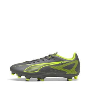 Ultra 5 lay FG/AG senior voetbalschoenen antraciet/geel/zilver