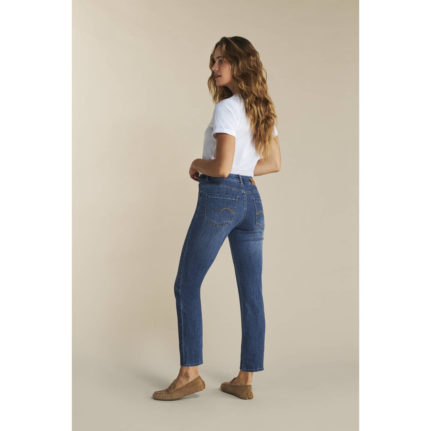 Red Button high waist straight leg jeans Kate stonewashed