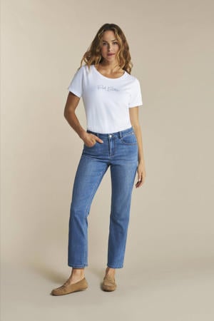 high waist straight leg jeans Kate medium blue denim
