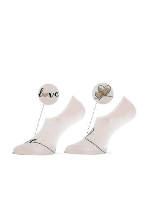 no-show sneakersokken Lyss - set van 2 ecru/beige