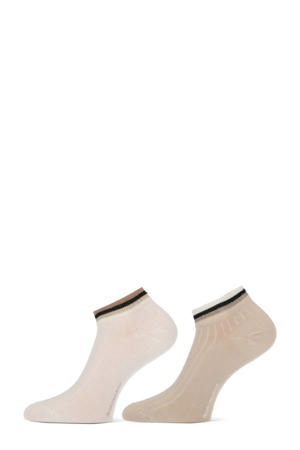 sneakersokken Felice - set van 2 ecru/beige