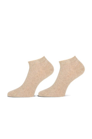 sneakersokken Amsterdam met glitters - set van 2 beige