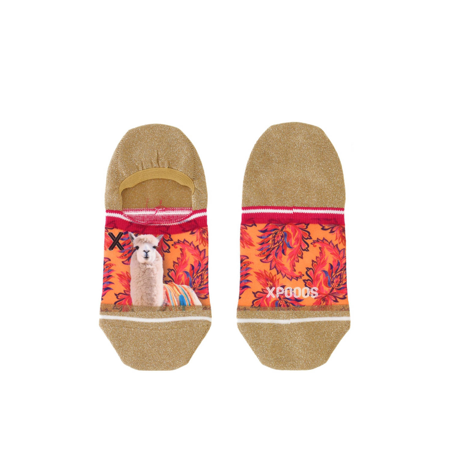XPOOOS no-show sneakersokken Alpaca met glitters multi