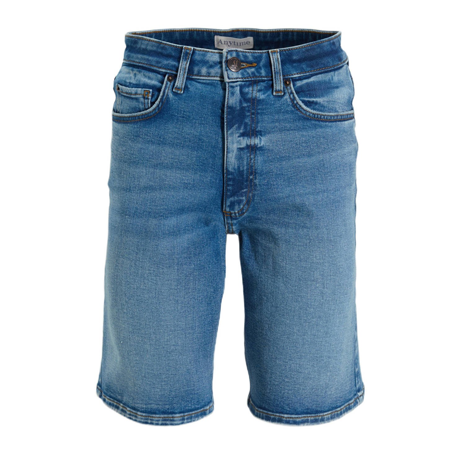 Anytime relaxed denim short blauw