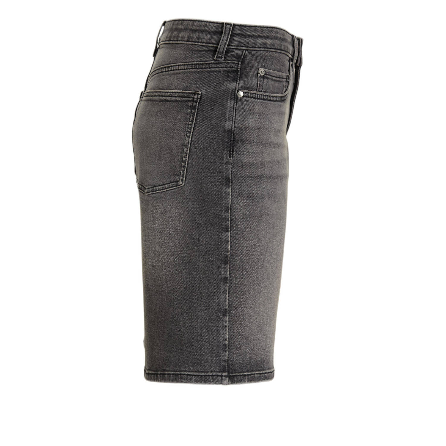 anytime relaxed denim short grijs