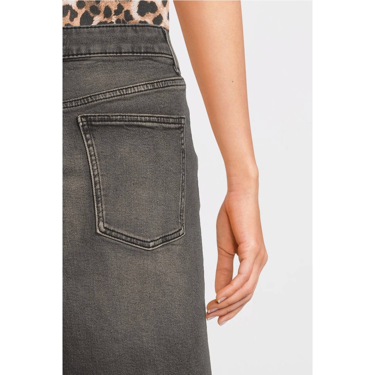 Anytime relaxed denim short grijs