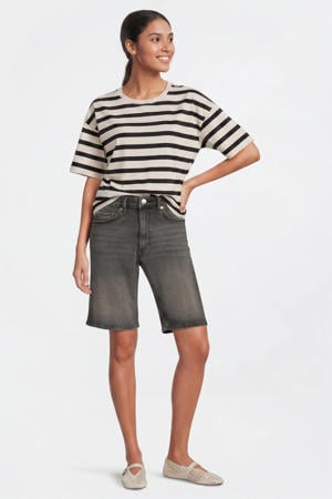 relaxed denim short grijs