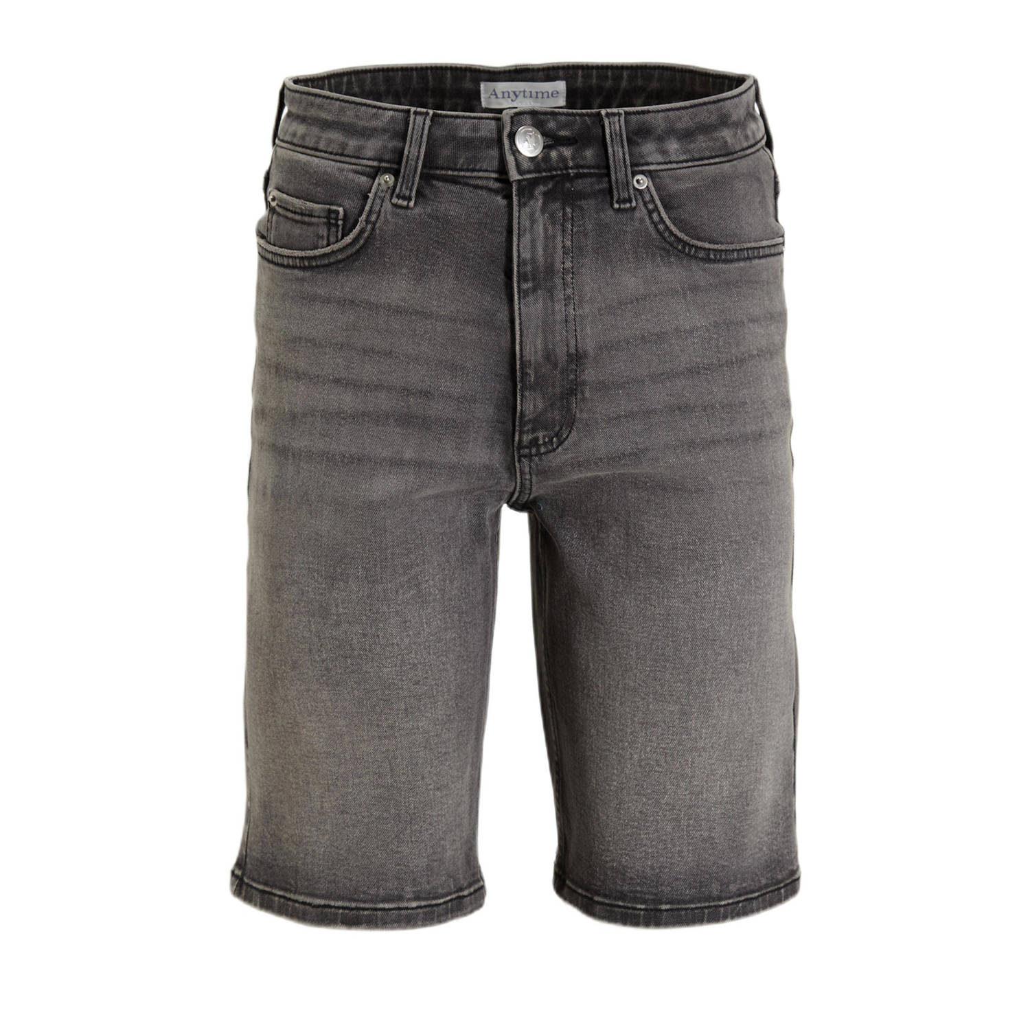 Anytime relaxed denim short grijs