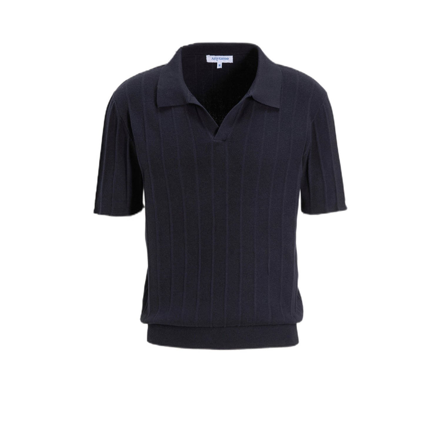 Anytime polo met ingebreid patroon marine