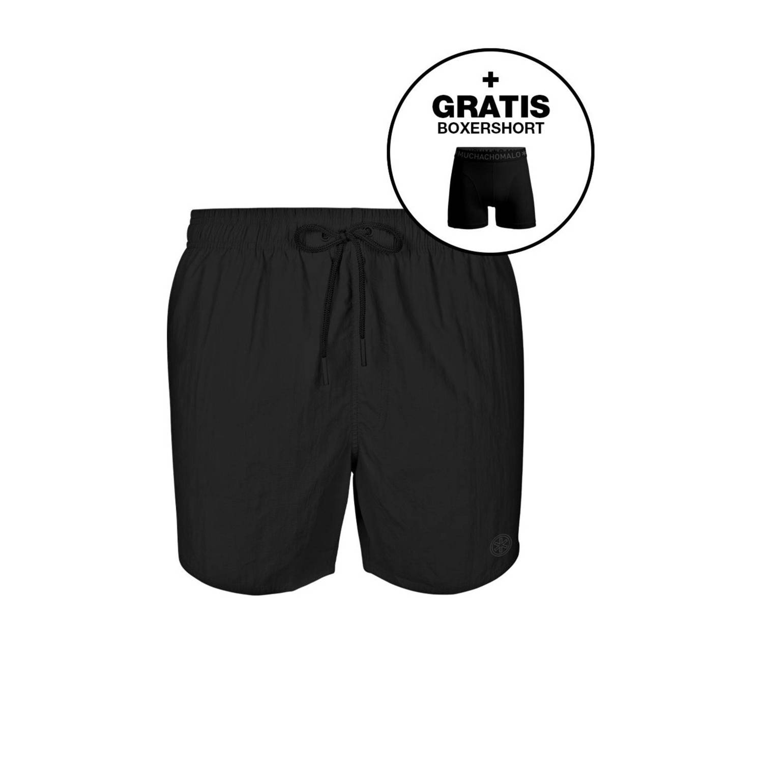 Muchachomalo zwemshort + gratis boxershort zwart
