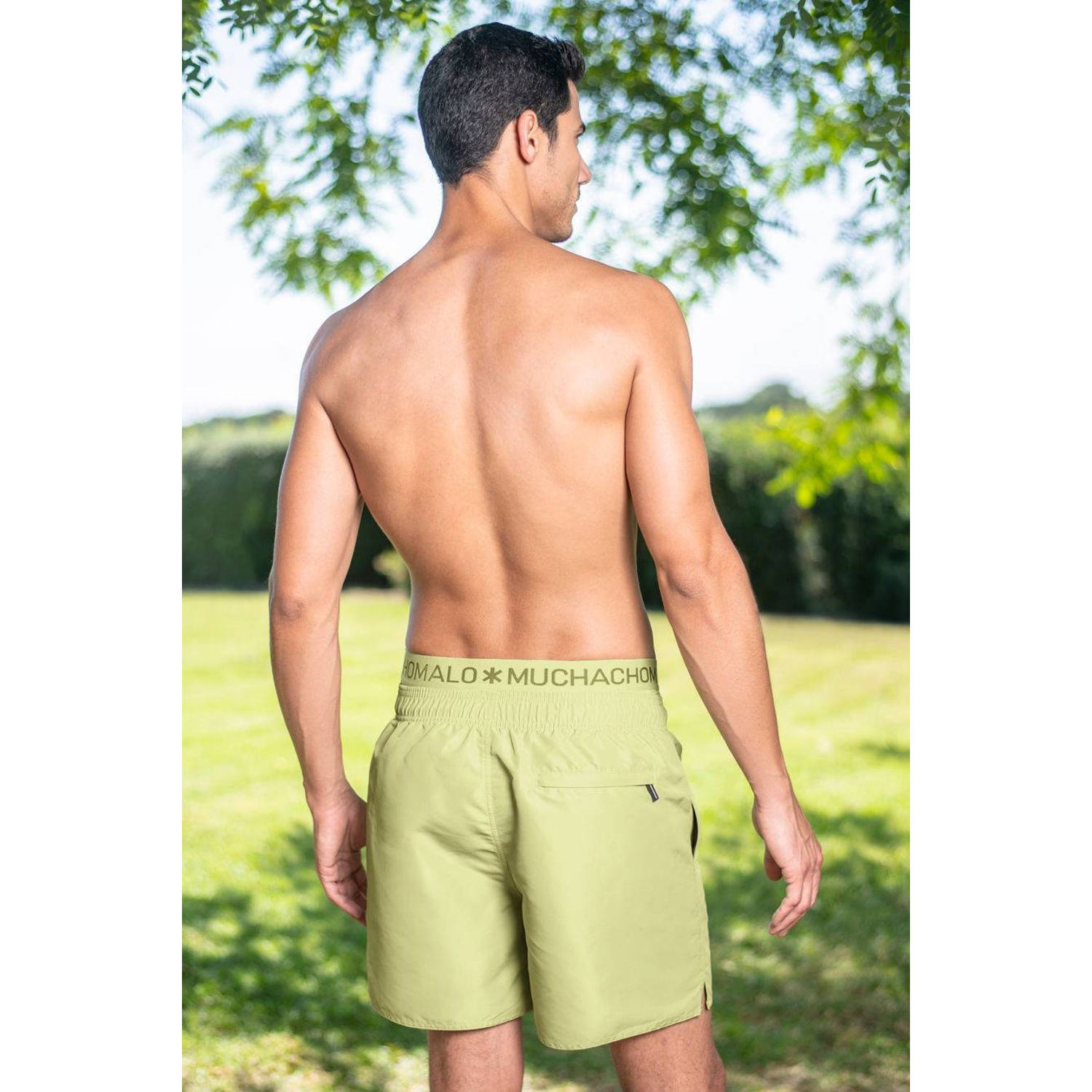 Muchachomalo zwemshort + gratis boxershort limegroen