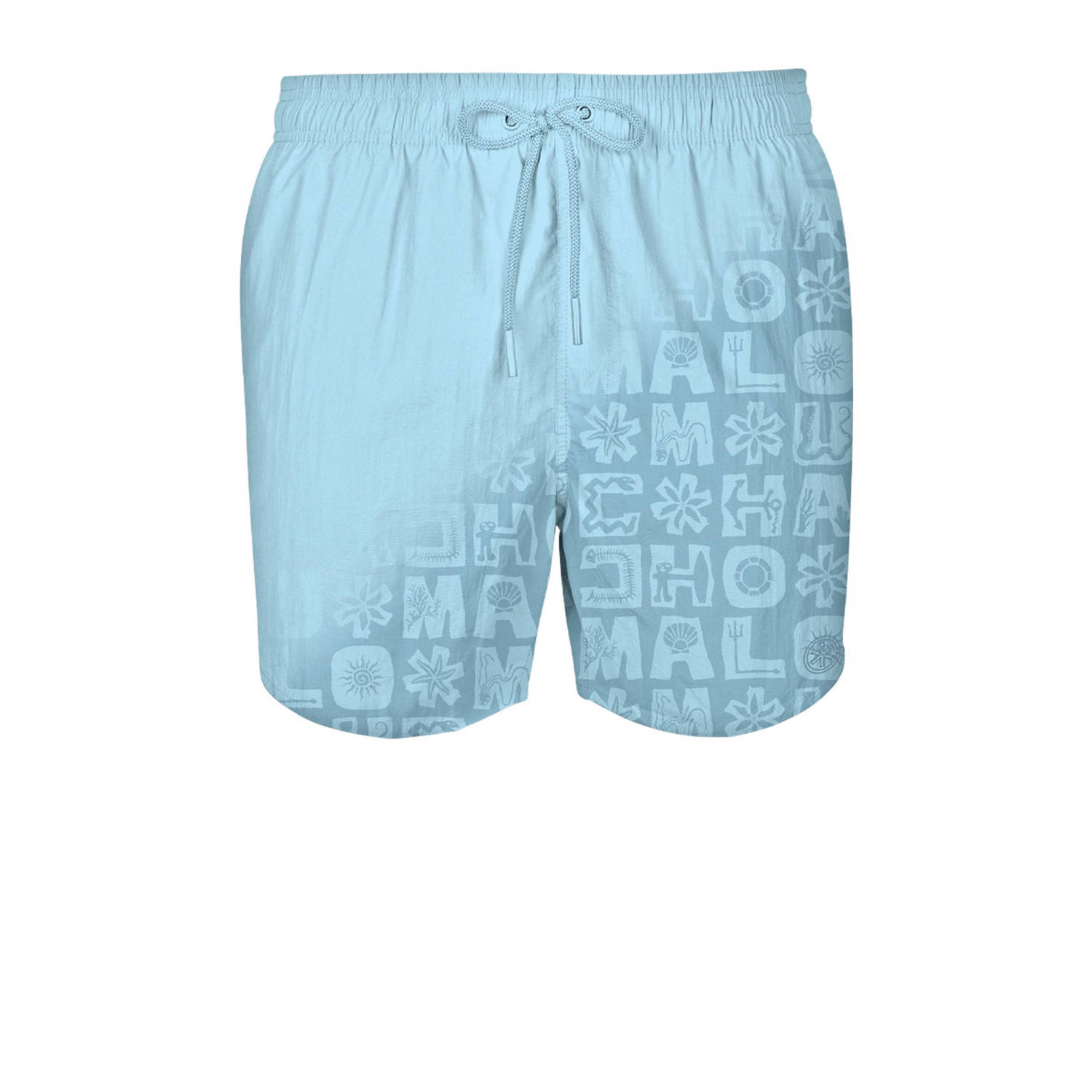 Muchachomalo zwemshort met magic print + gratis boxershort lichtblauw