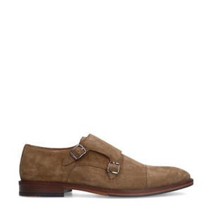 suède gespschoenen taupe