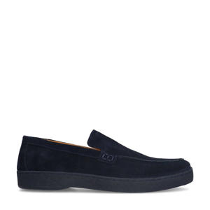 suède loafers donkerblauw