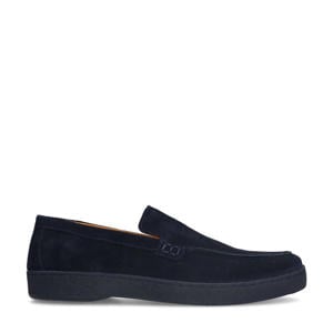 suède loafers donkerblauw