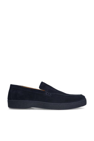 suède loafers donkerblauw