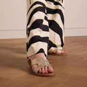 thumbnail: Manfield leren slippers goud