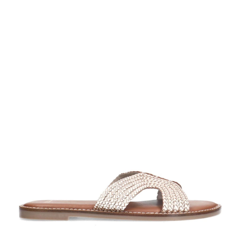 Gouden dames Manfield leren slippers