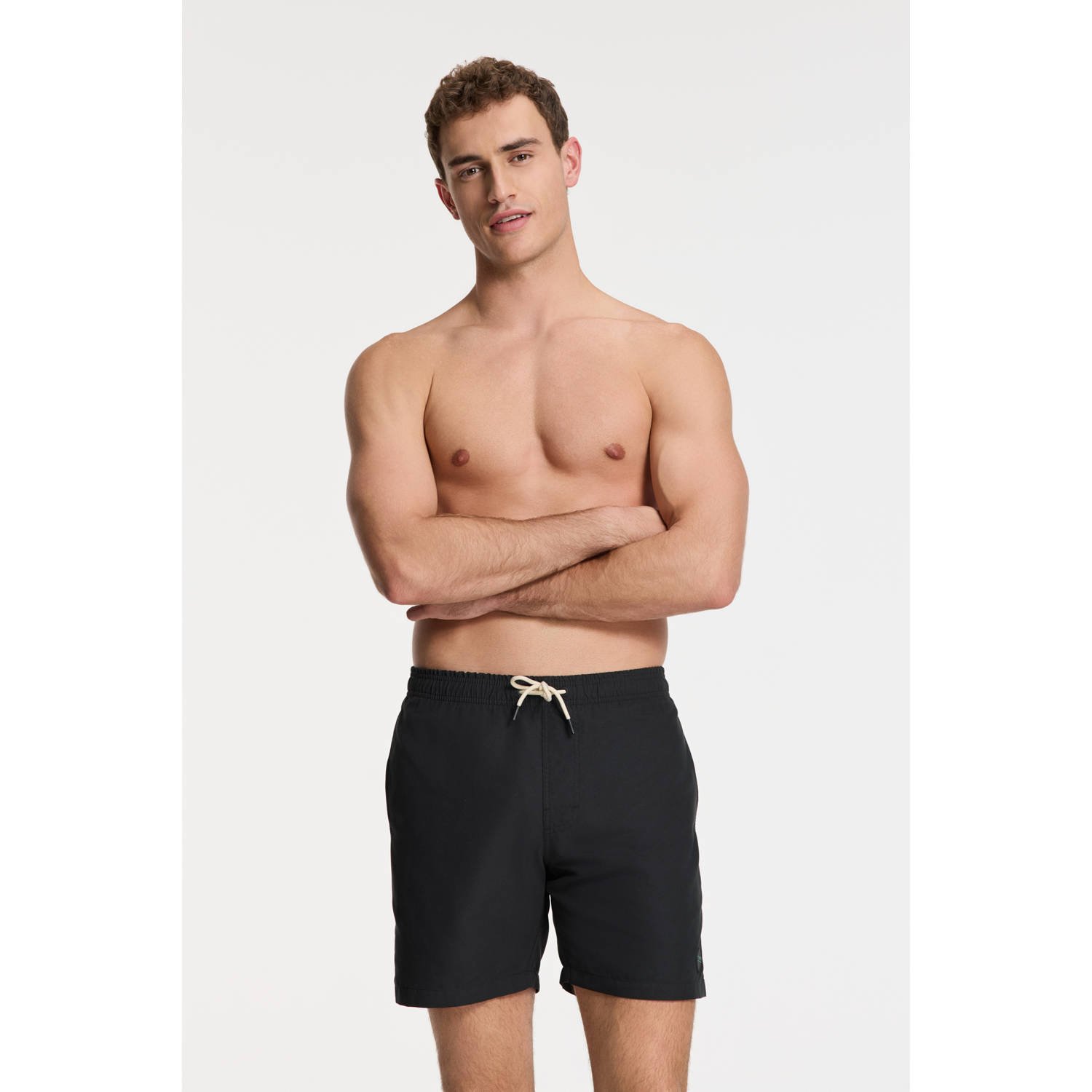 SHIWI Heren Zwembroeken Men Mike Swim Shorts 7 Inch Solid Zwart