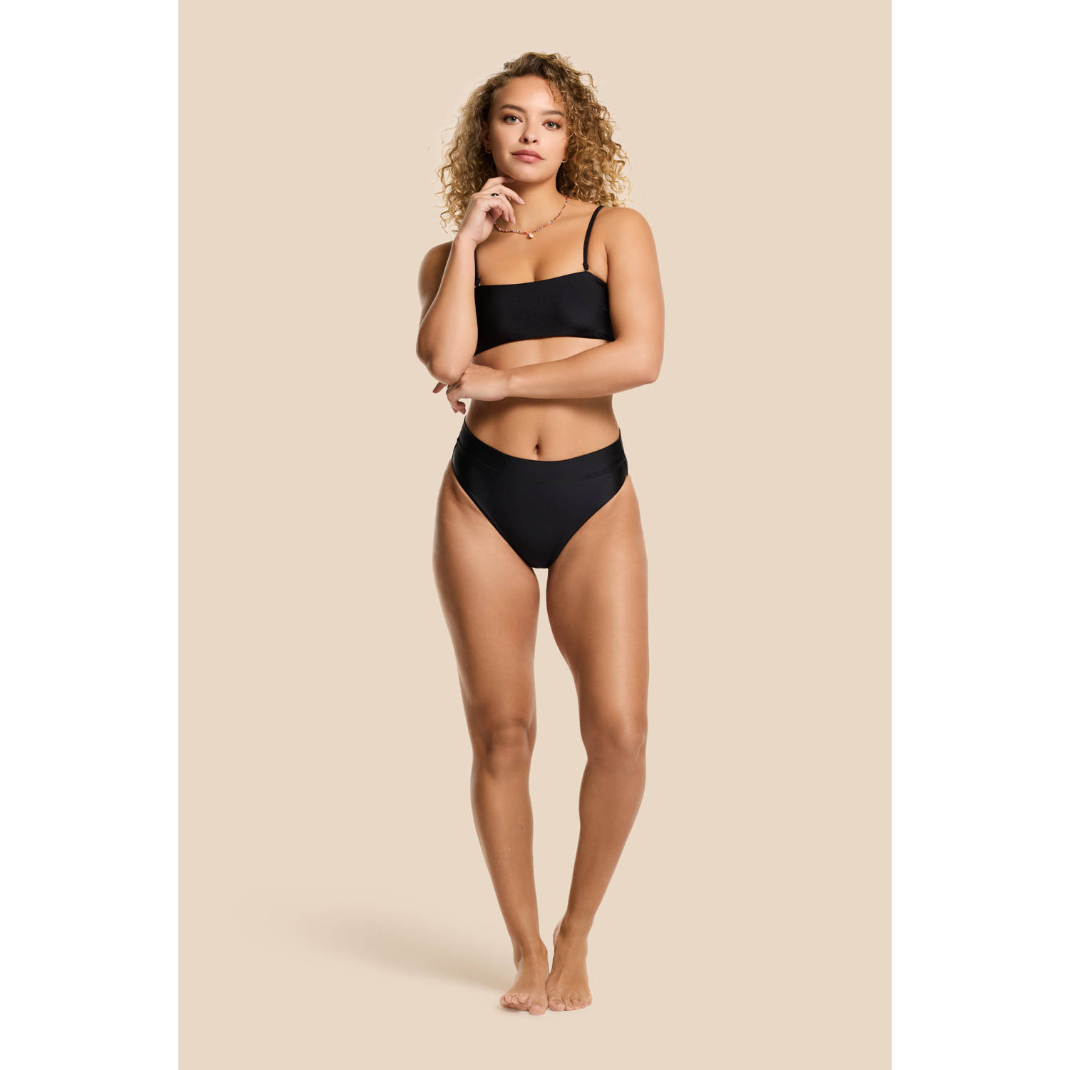 Shiwi voorgevormde bandeau bikini Lola zwart