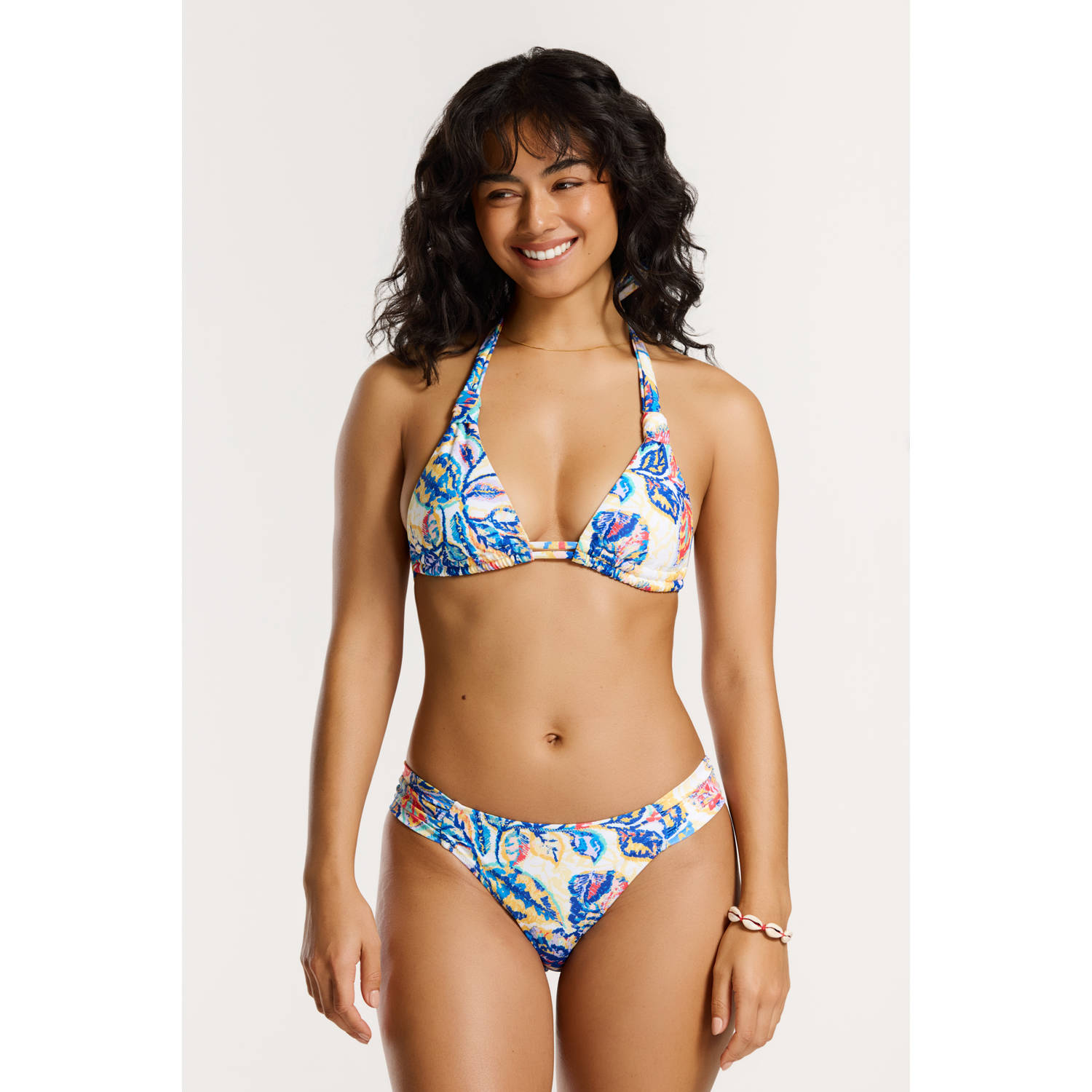 Shiwi voorgevormde triangel bikini Bibi blauw wit geel
