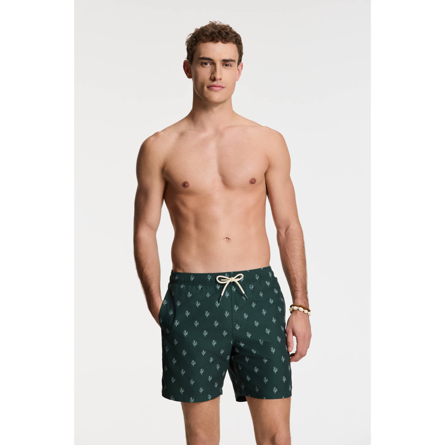 SHIWI Heren Zwembroeken Men Mike Swim Shorts 7 Inch Sketched Coral Groen