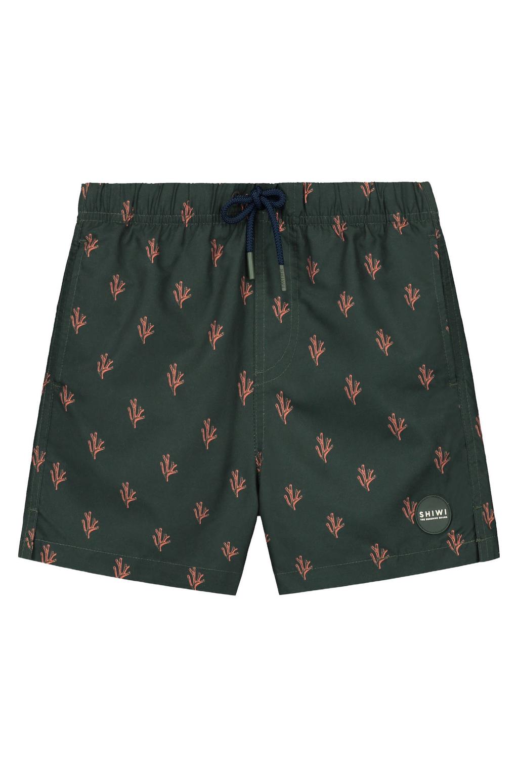 Shiwi The Sunshine Brand zwemshort Milo donkergroen/oranje
