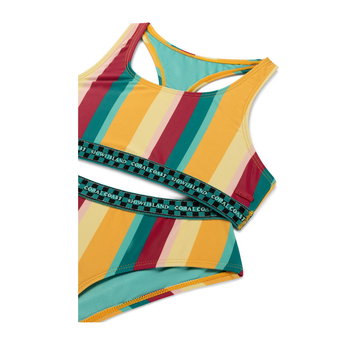 Shiwi crop bikini Charlie geel blauw rood