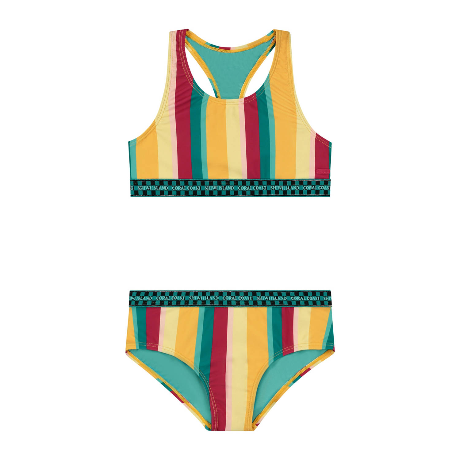 Shiwi crop bikini Charlie geel blauw rood