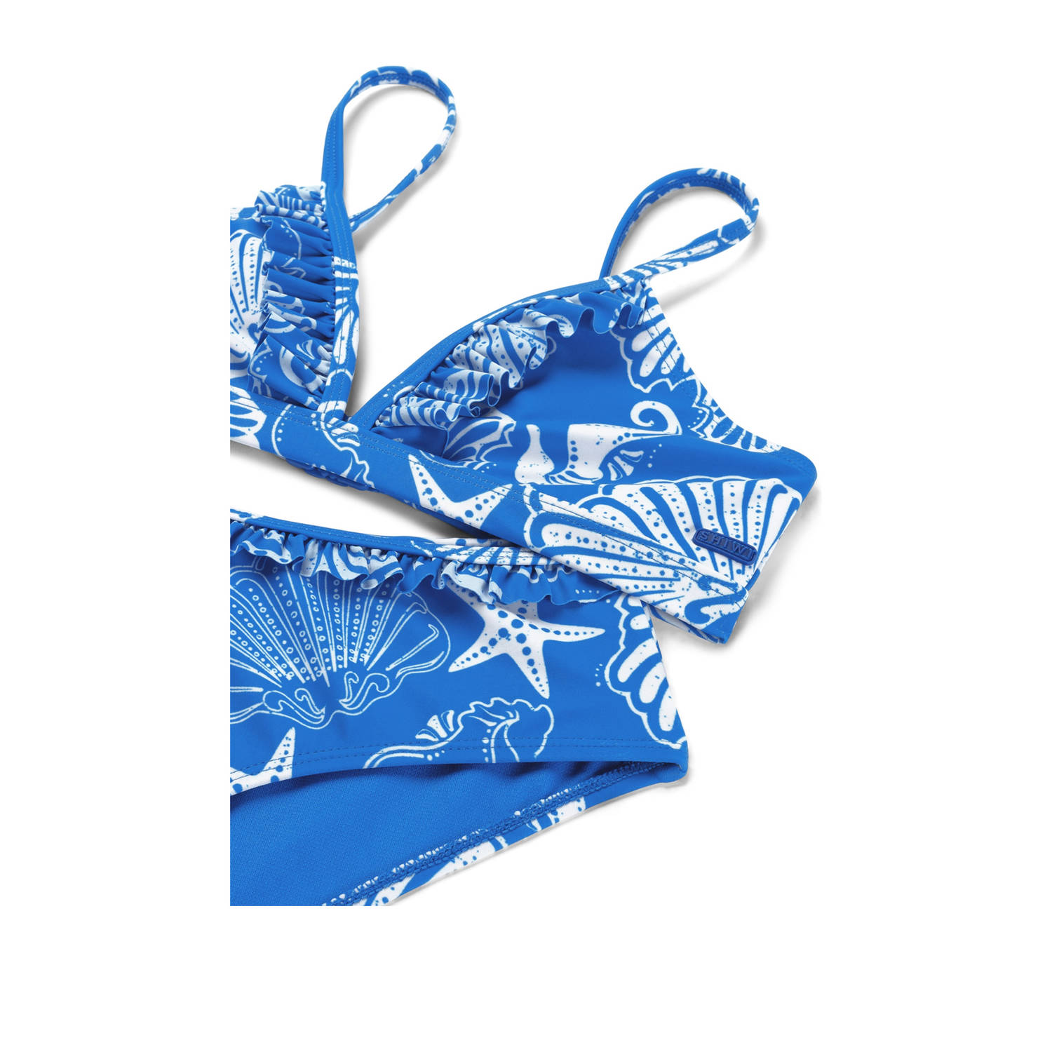 Shiwi bikini met ruches Blake blauw wit