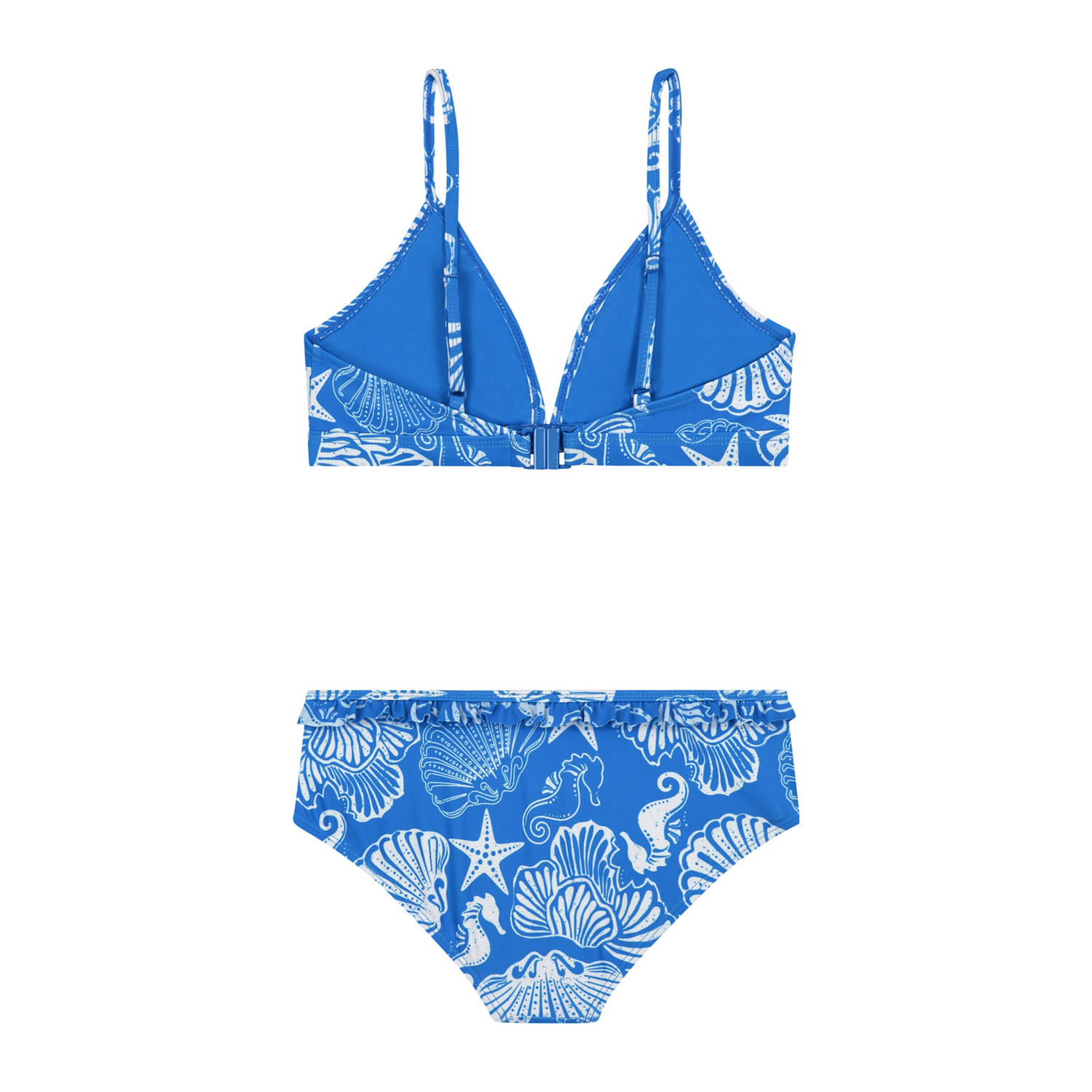 Shiwi bikini met ruches Blake blauw wit