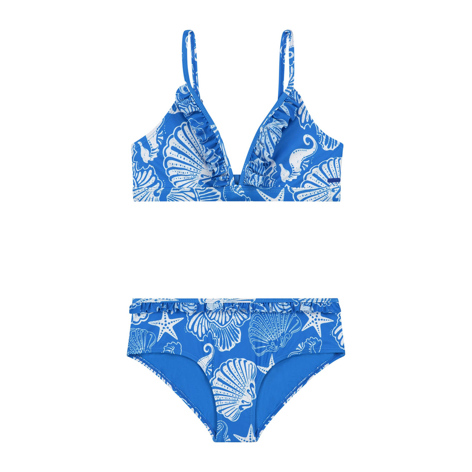 Shiwi bikini met ruches Blake blauw wit